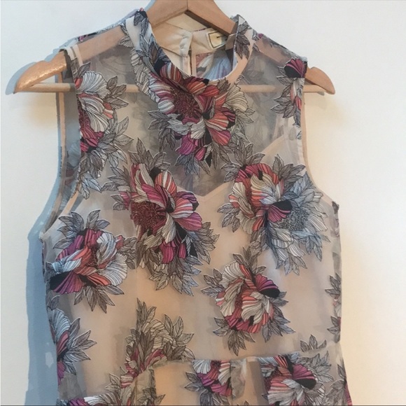 MOULINETTE SOEURS TERRACE SWING SHEER PEPLUM BLOUSE WITH CAMI SIZE 6 - Picture 4 of 10